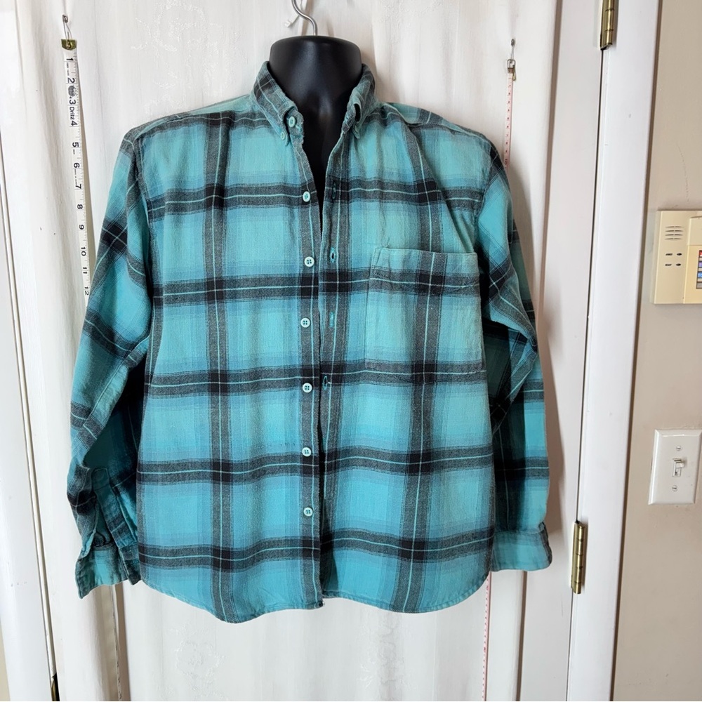 Vintage Shah Safari Plaid Button-Down Shirt